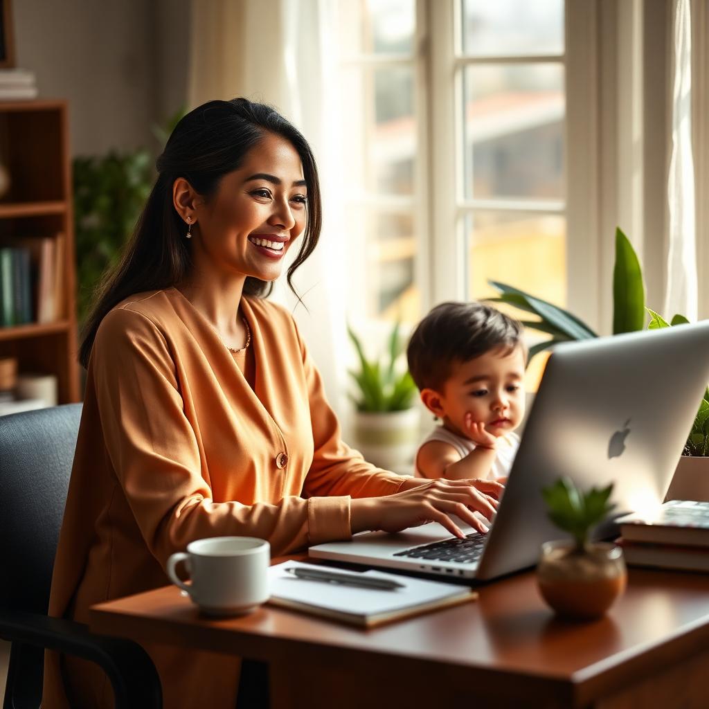Madre enseñando Inglés